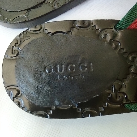 Gucci lifford 37.5 thong double G sandals leather logo ribbon flip flops - Picture 14 of 14